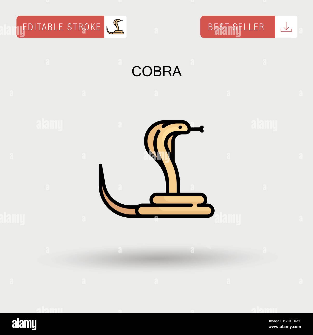 Icône de vecteur simple Cobra. Illustration de Vecteur