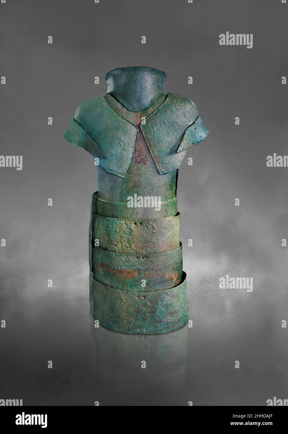 Costume mycénéen d'amour de bronze, l'Armure de Dendra, du cimetière mycénéen de Dendra, 1500 à 1180 av. J.-C.Nafplion Archéologique Banque D'Images