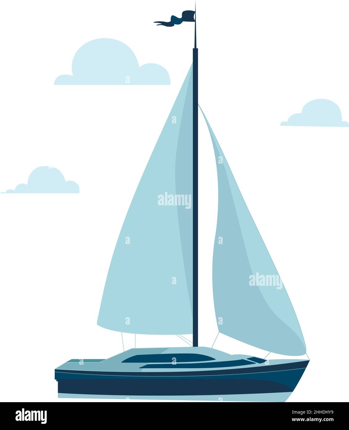 Bannière de bateau à voile.Illustration de vecteur de course de yacht de luxe, océan, régate de voile.Voyage en mer dans le monde, courses de yacht. Illustration de Vecteur