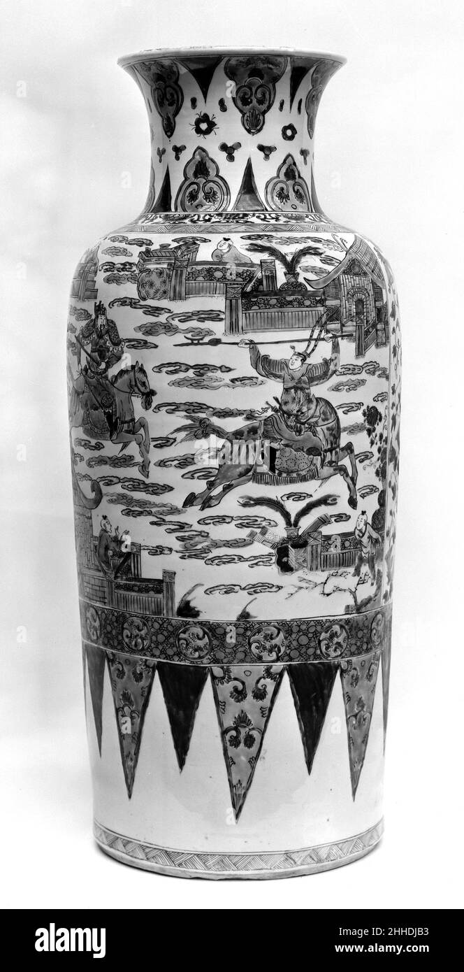 Vase Chine.Vase.Chine.Porcelaine avec émail vert famille.Dynastie Qing (1644–1911), période Kangxi (1662–1722).Céramique Banque D'Images