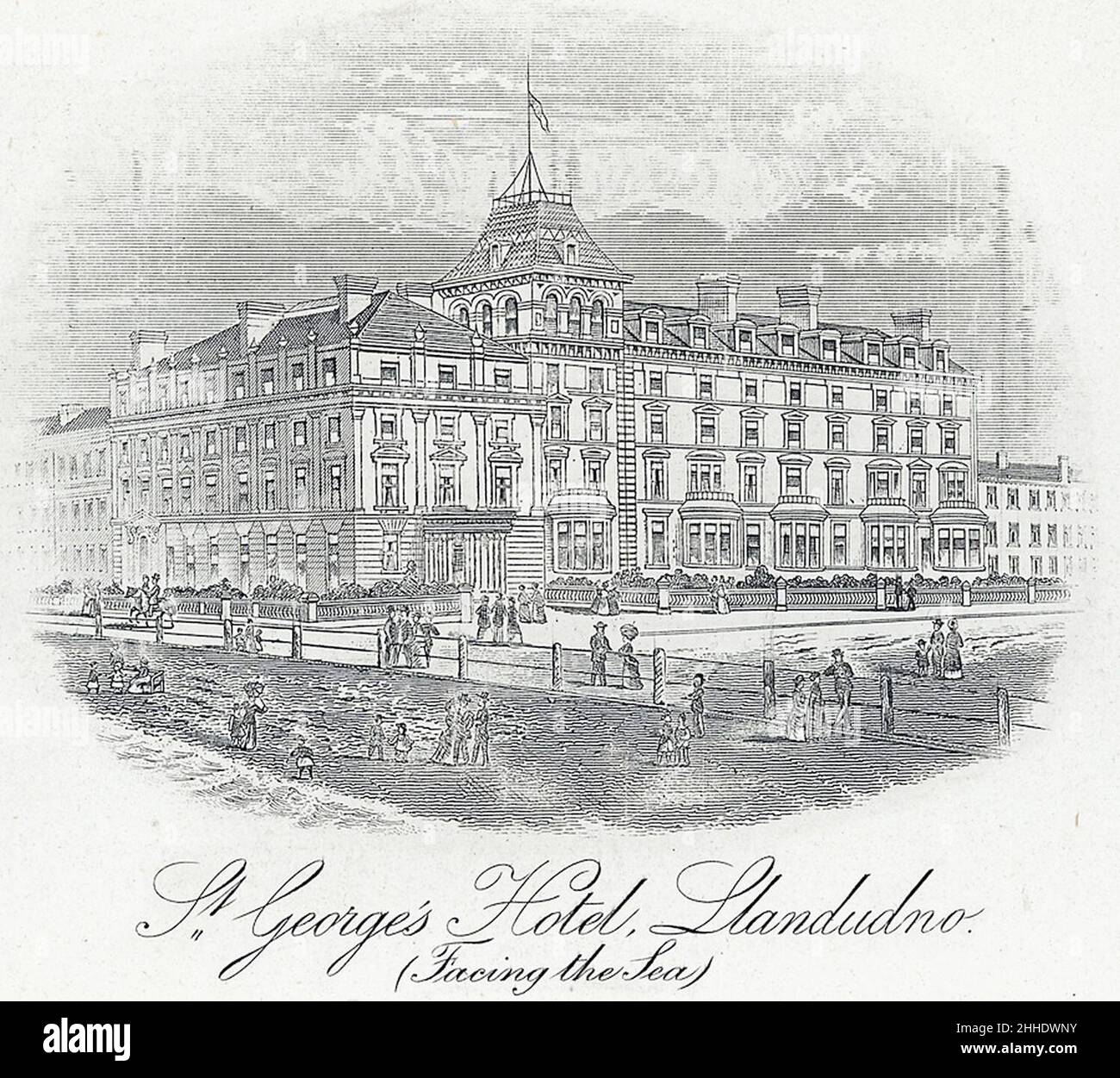 St. George's Hotel, Llandudno - face à la mer. Banque D'Images