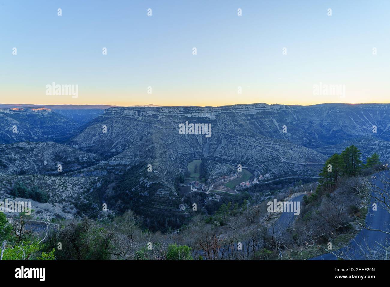 Cirque de Navacelles, Parc National des Cévennes, Herault, France Banque D'Images