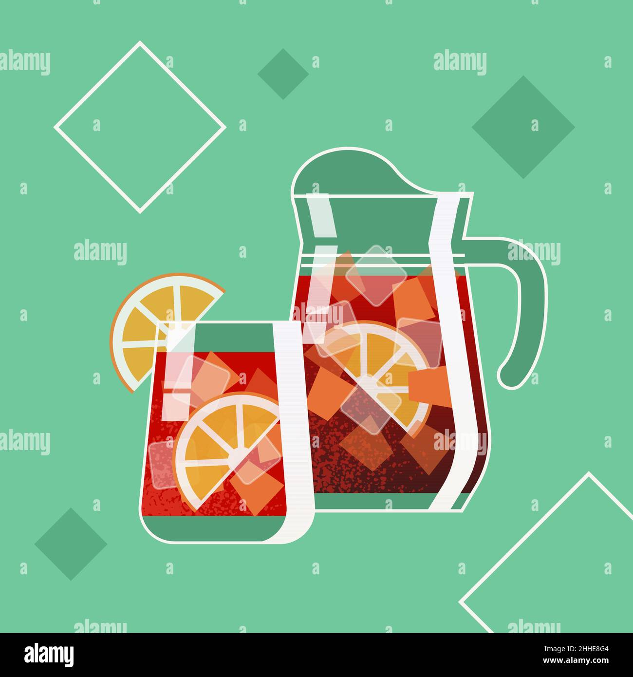 Délicieuse boisson rafraîchissante à la sangria illustration vectorielle. Illustration de Vecteur