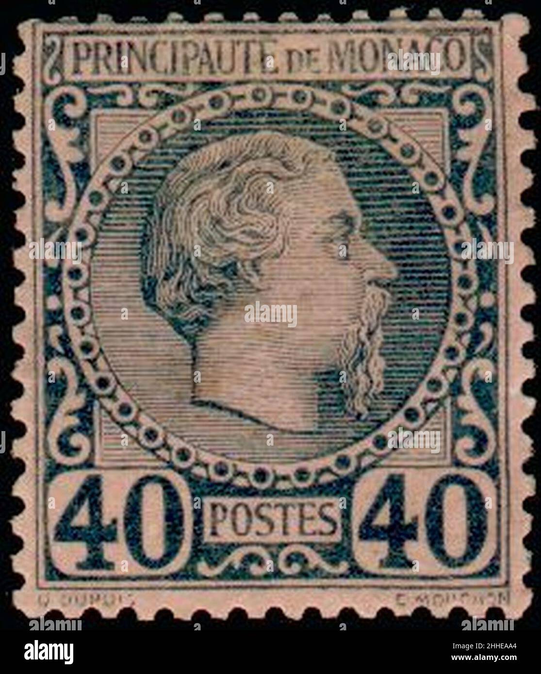 Timbre Charles III 40. Banque D'Images