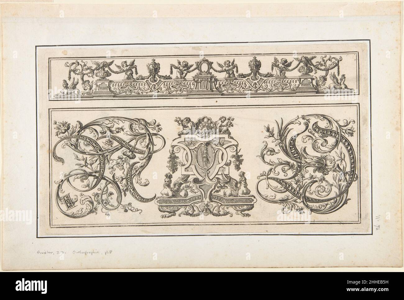 'Orthographia' pl.8 fin 17th–mi-18th siècle Johann Daniel Preissler Allemand.'Orthographia' pl.8 386229 Banque D'Images