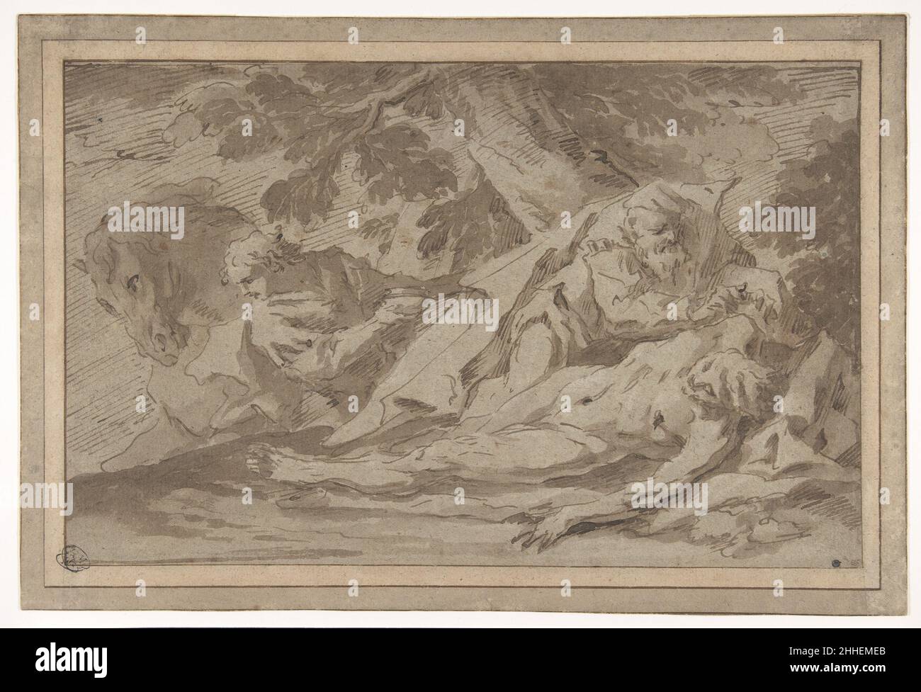 Le bon Samaritain 1689–1767 Gaspare Diziani Italien.Le bon Samaritain 339996 Banque D'Images