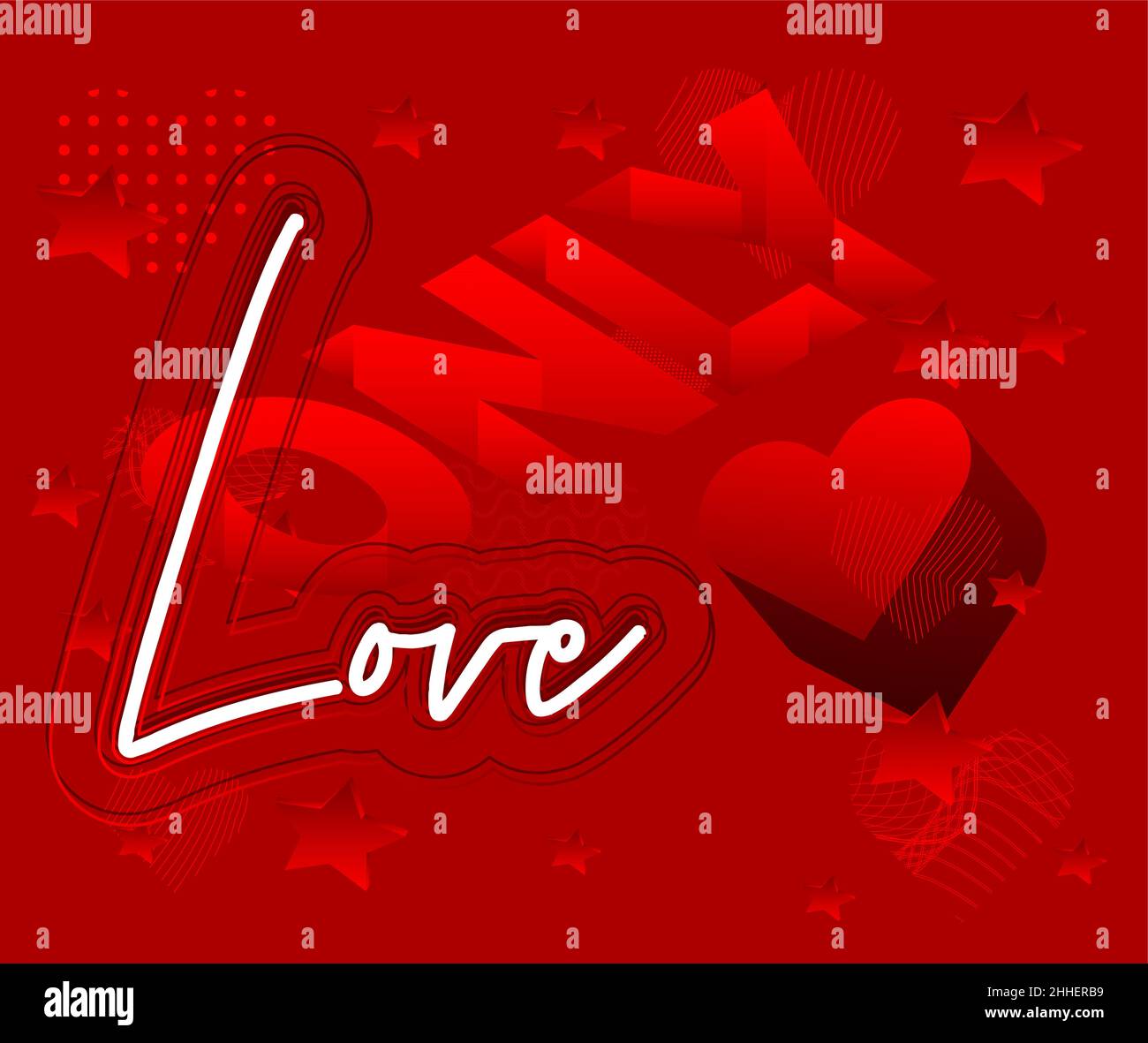 Carte De Voeux Pour La Saint Valentin Concept Love Avec Fond De Coeur Affiche Romantique Rouge Mariage Invitation Courte Citation Romantique Image Vectorielle Stock Alamy