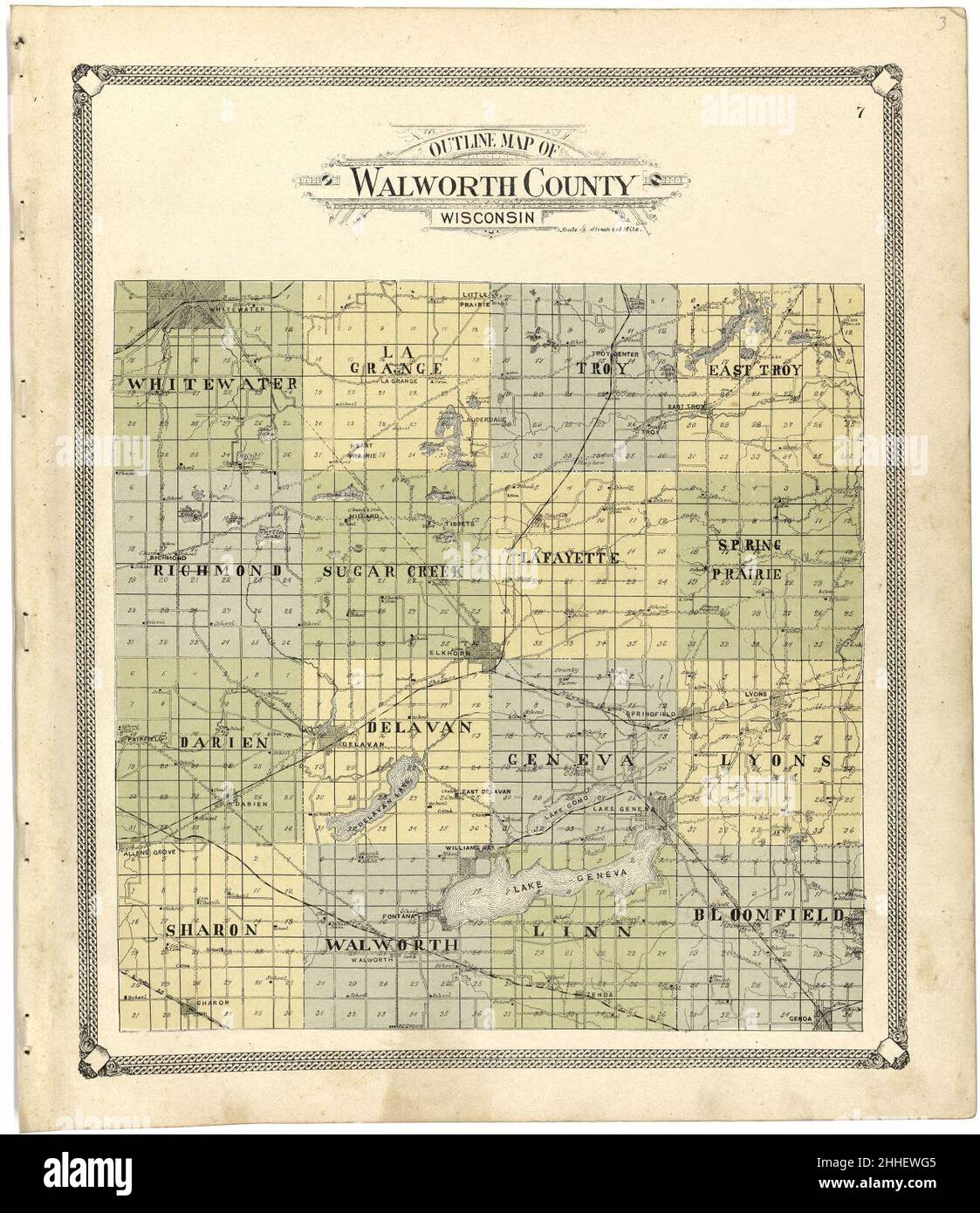 Atlas standard du comté de Walworth, Wisconsin - y compris un livre de plat des villages, des villes et des cantons du comté, répertoire des patrons, répertoire des affaires de référence et des départements consacrés à Banque D'Images