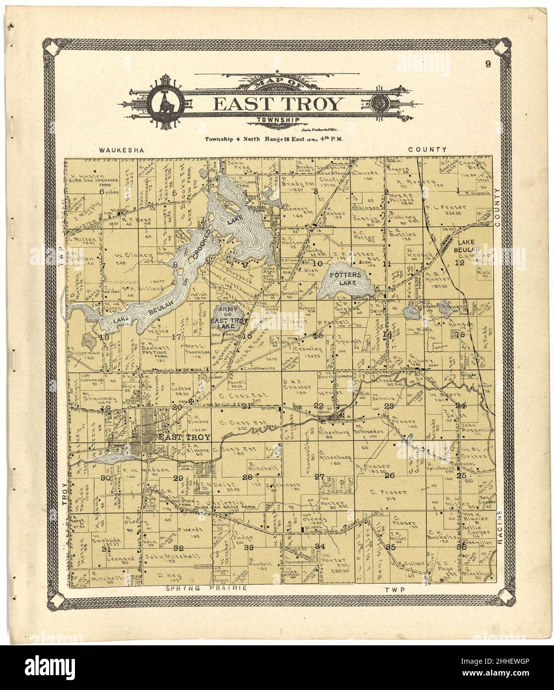 Atlas standard du comté de Walworth, Wisconsin - y compris un livre de plat des villages, des villes et des cantons du comté, répertoire des patrons, répertoire des affaires de référence et des départements consacrés à Banque D'Images