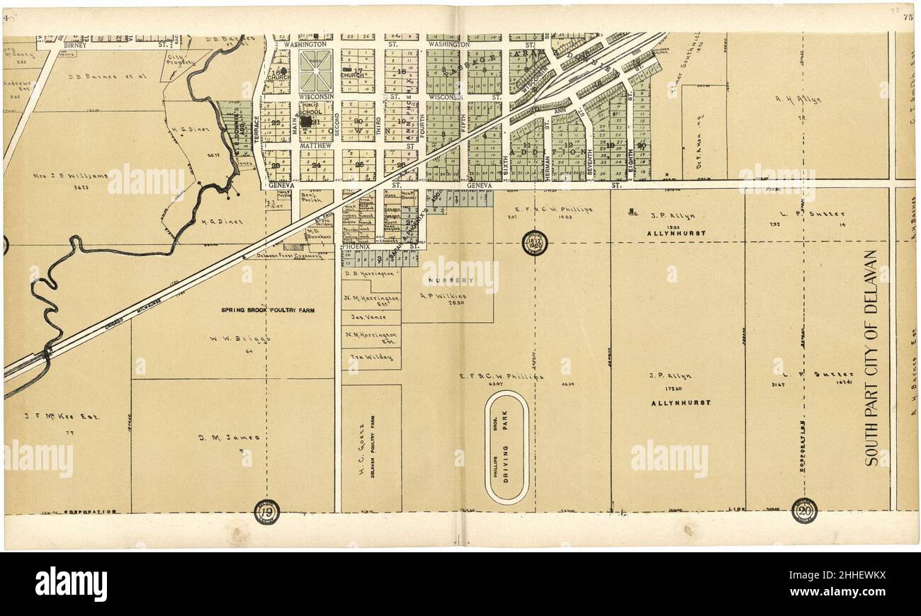 Atlas standard du comté de Walworth, Wisconsin - y compris un livre de plat des villages, des villes et des cantons du comté, répertoire des patrons, répertoire des affaires de référence et des départements consacrés à Banque D'Images