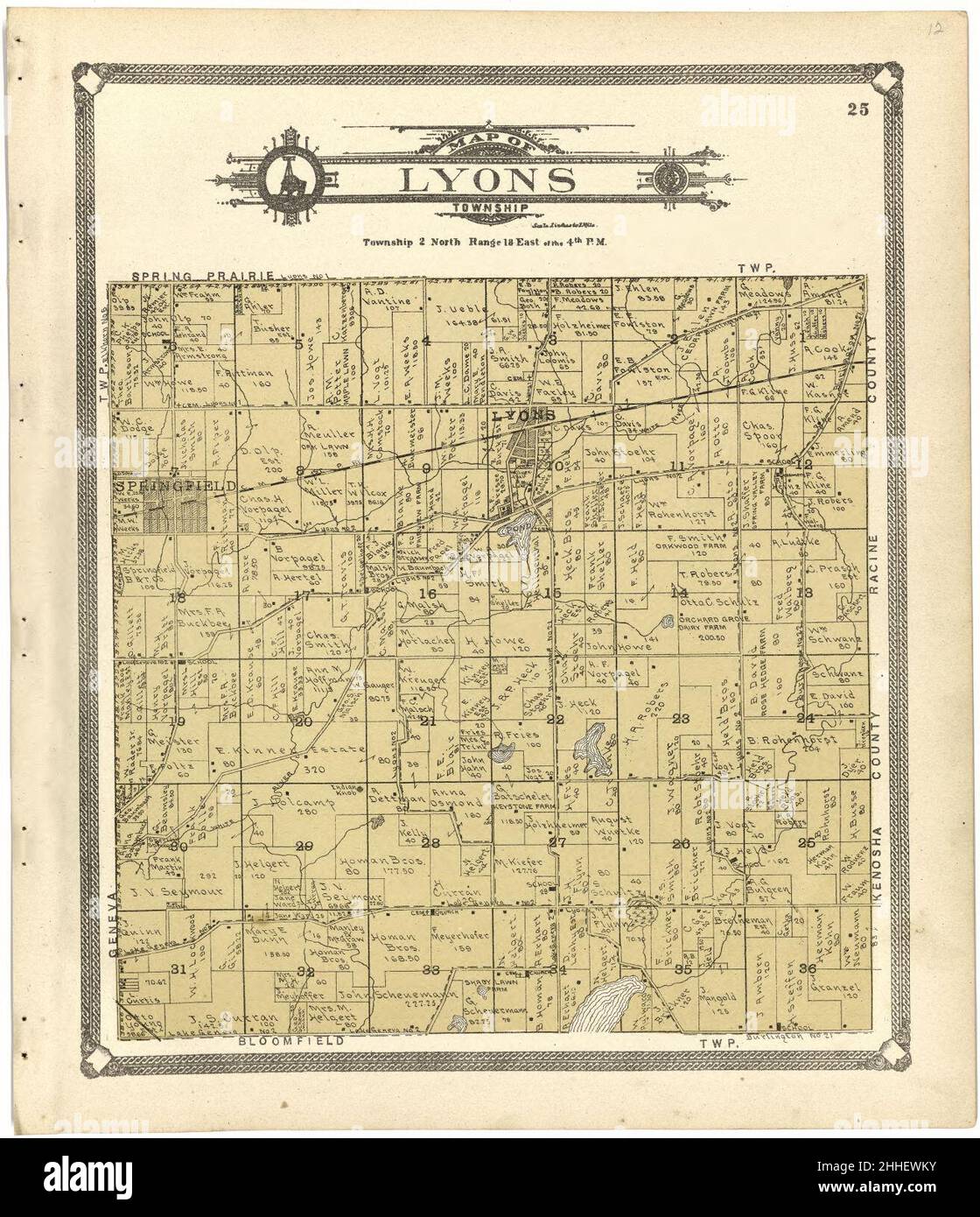 Atlas standard du comté de Walworth, Wisconsin - y compris un livre de plat des villages, des villes et des cantons du comté, répertoire des patrons, répertoire des affaires de référence et des départements consacrés à Banque D'Images