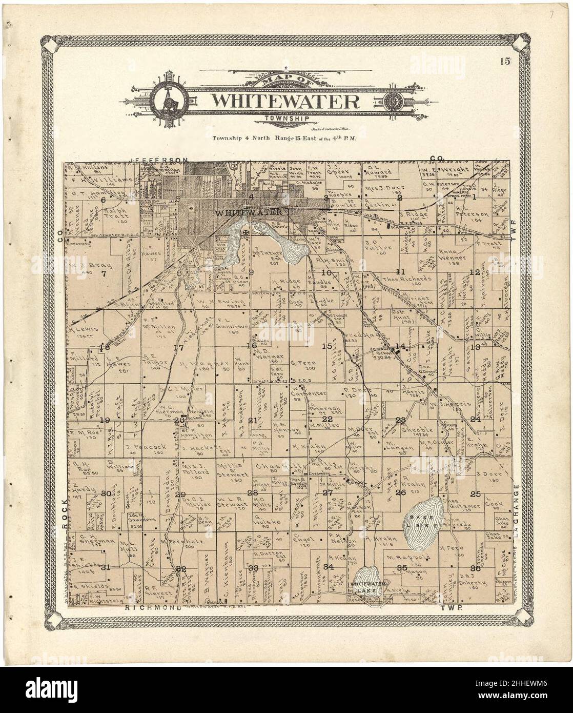 Atlas standard du comté de Walworth, Wisconsin - y compris un livre de plat des villages, des villes et des cantons du comté, répertoire des patrons, répertoire des affaires de référence et des départements consacrés à Banque D'Images