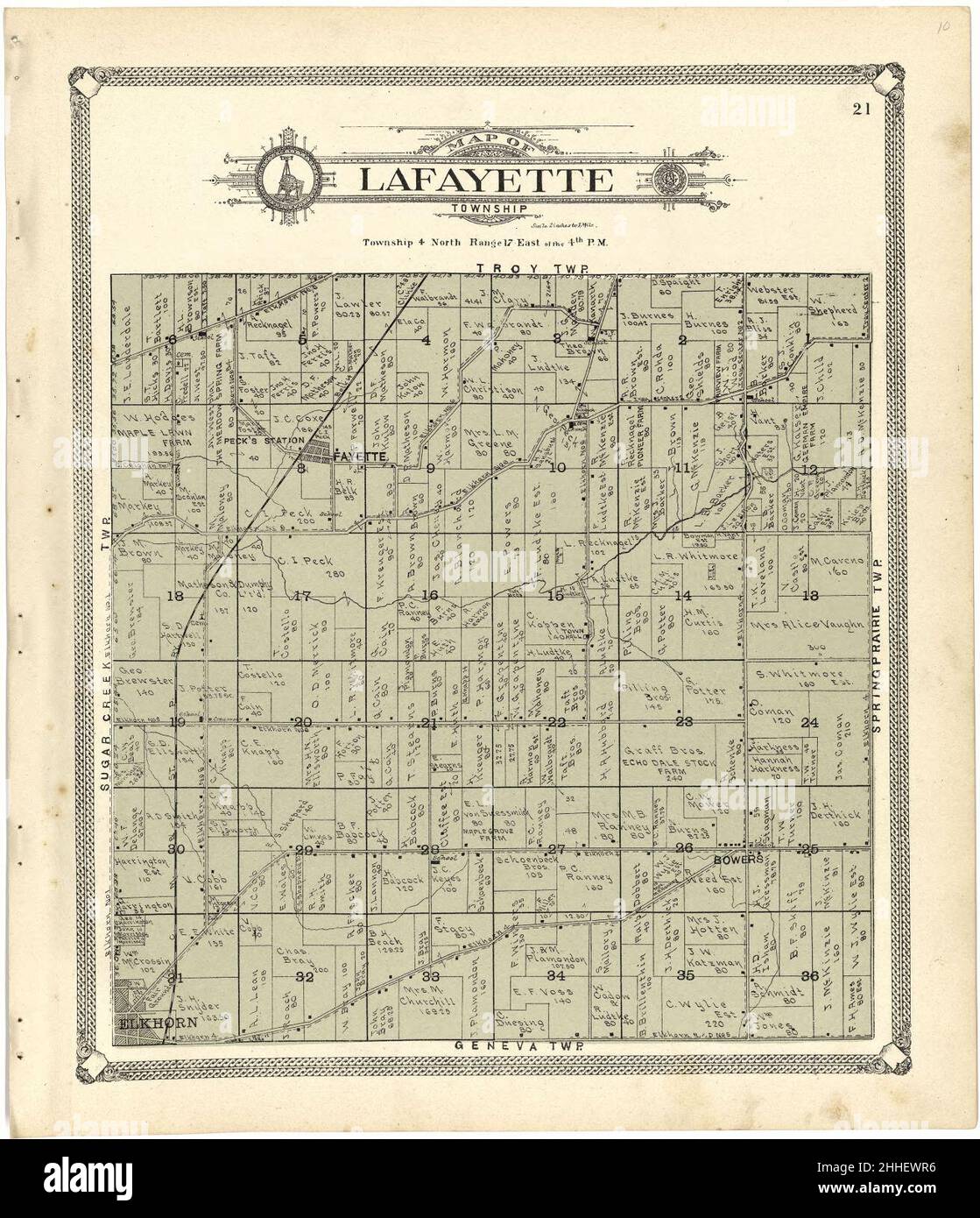 Atlas standard du comté de Walworth, Wisconsin - y compris un livre de plat des villages, des villes et des cantons du comté, répertoire des patrons, répertoire des affaires de référence et des départements consacrés à Banque D'Images