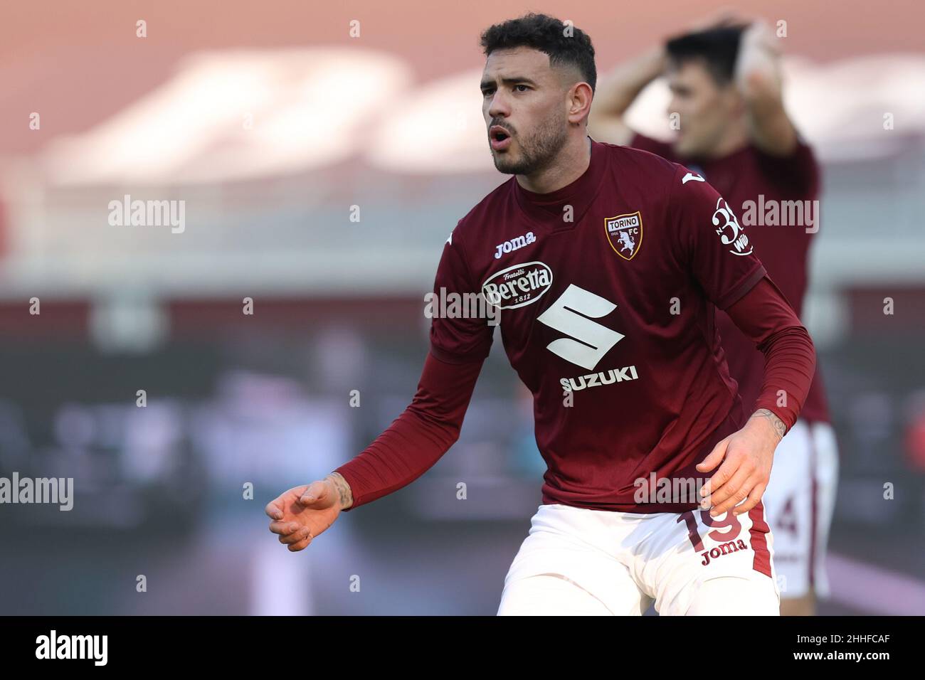 Turin, Italie.23rd janvier 2022.Turin, Italie, janvier 23 2022, Antonio Sanabria (Torino FC) réagit pendant le Torino FC contre US Sassuolo, football italien série A match à Turin, Italie, janvier 23 2022 crédit: Independent photo Agency/Alay Live News Banque D'Images