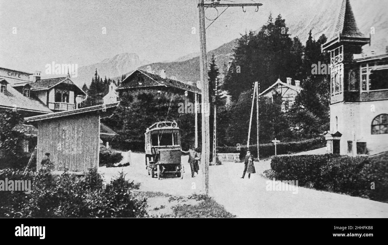 Starý Smokovec - cestný elektrobus 1904. Banque D'Images