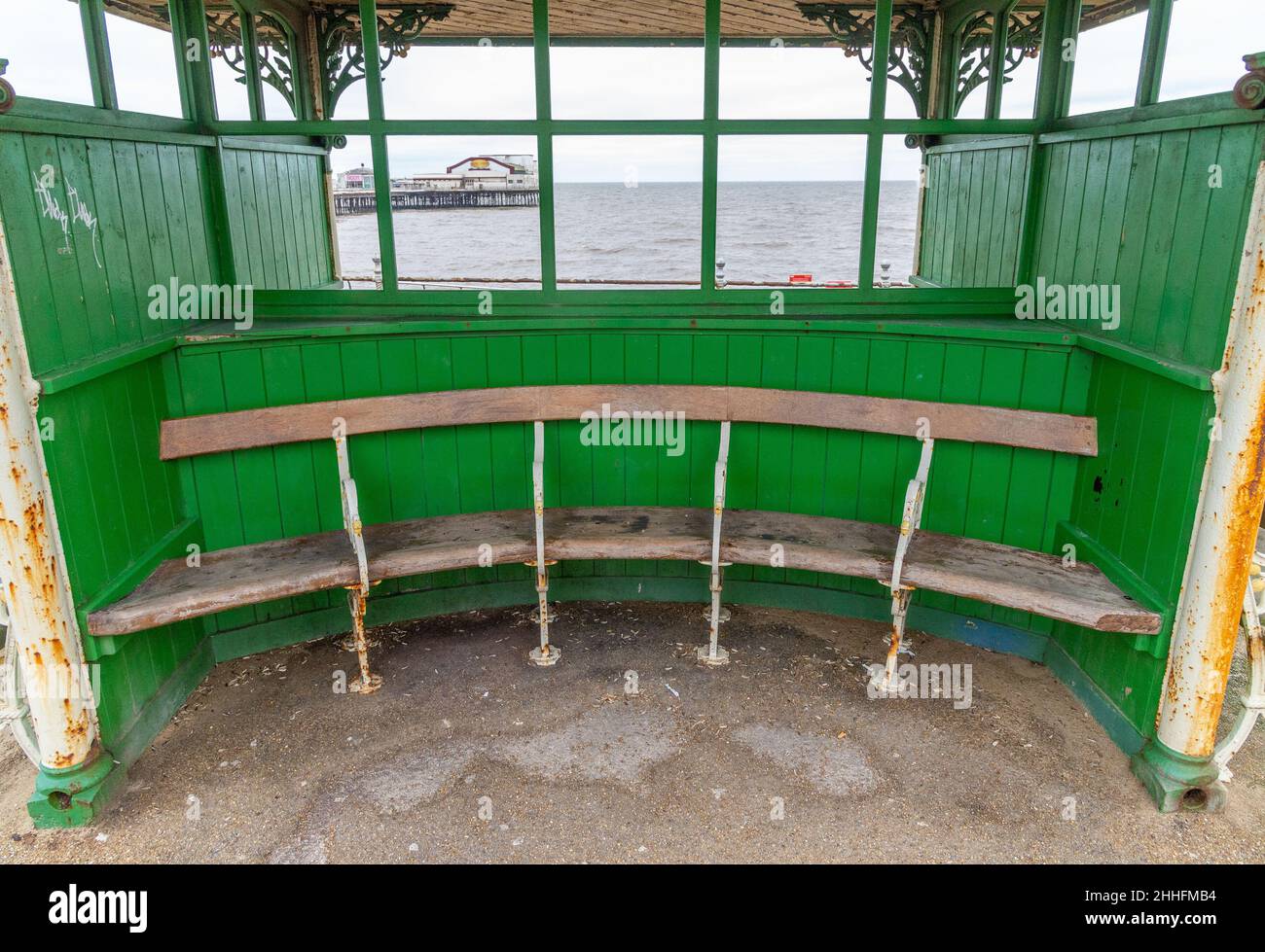 Refuge en bord de mer, North Shore, Blackpool, Lancashire, Royaume-Uni Banque D'Images