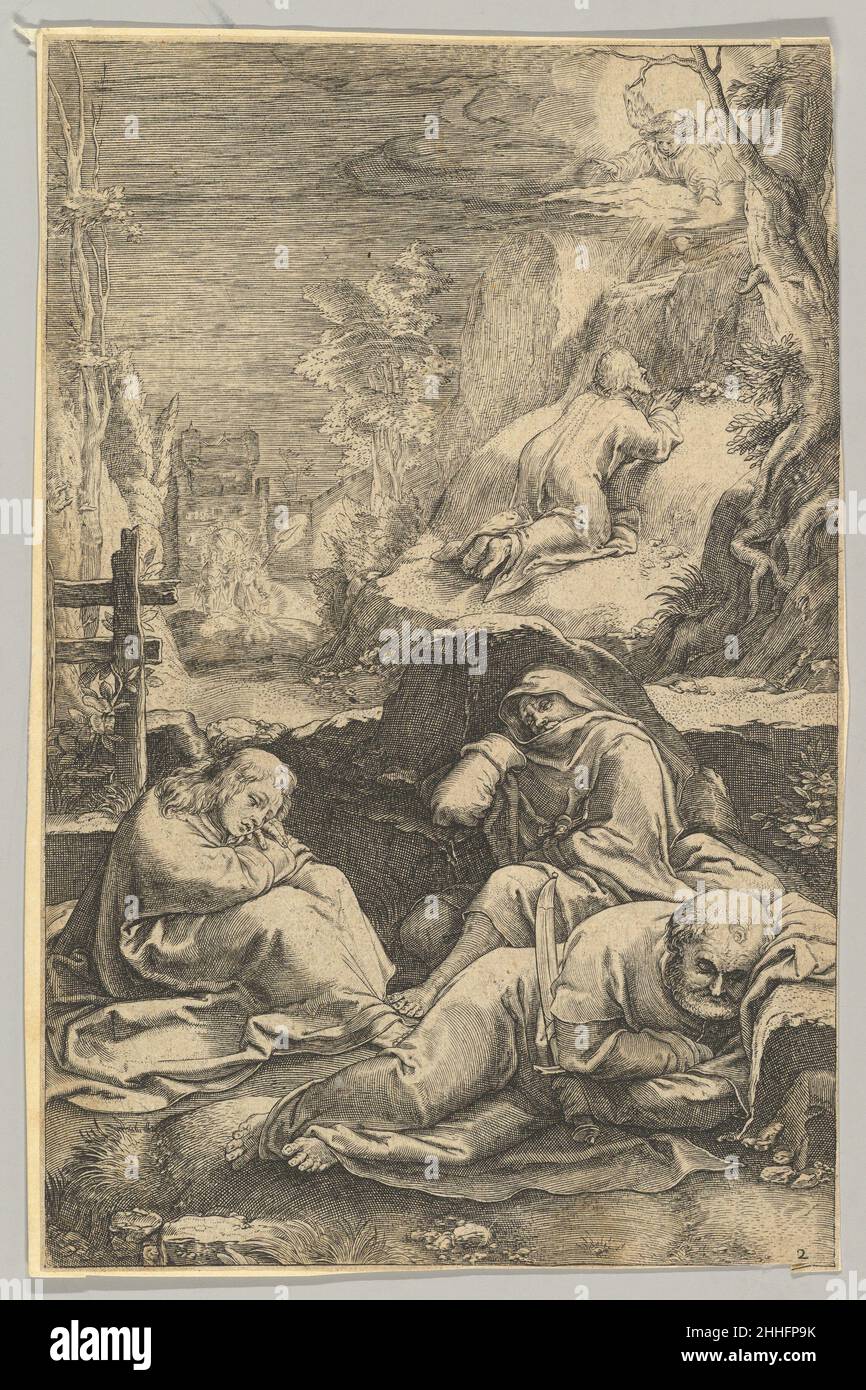 L'agonie dans le jardin, de la passion du Christ ca.1623 Ludovicus Siceram.L'agonie dans le jardin, de la passion du Christ 387679 Banque D'Images
