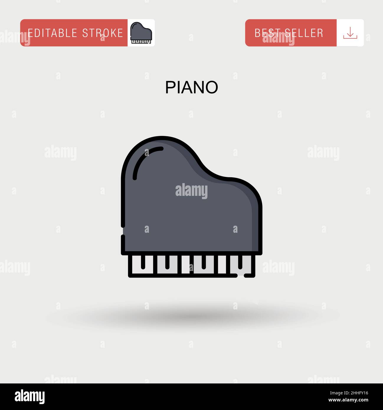 Icône de vecteur piano simple. Illustration de Vecteur