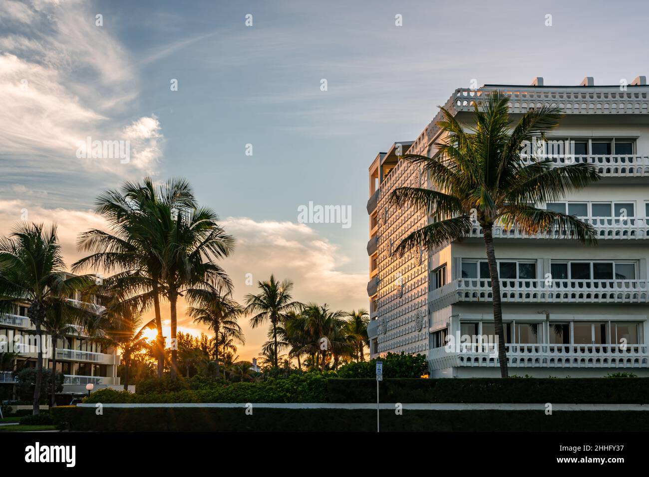 Belle photo de coucher de soleil à Palm Beach, Floride, États-Unis d'Amérique, prise en décembre 2018 Banque D'Images