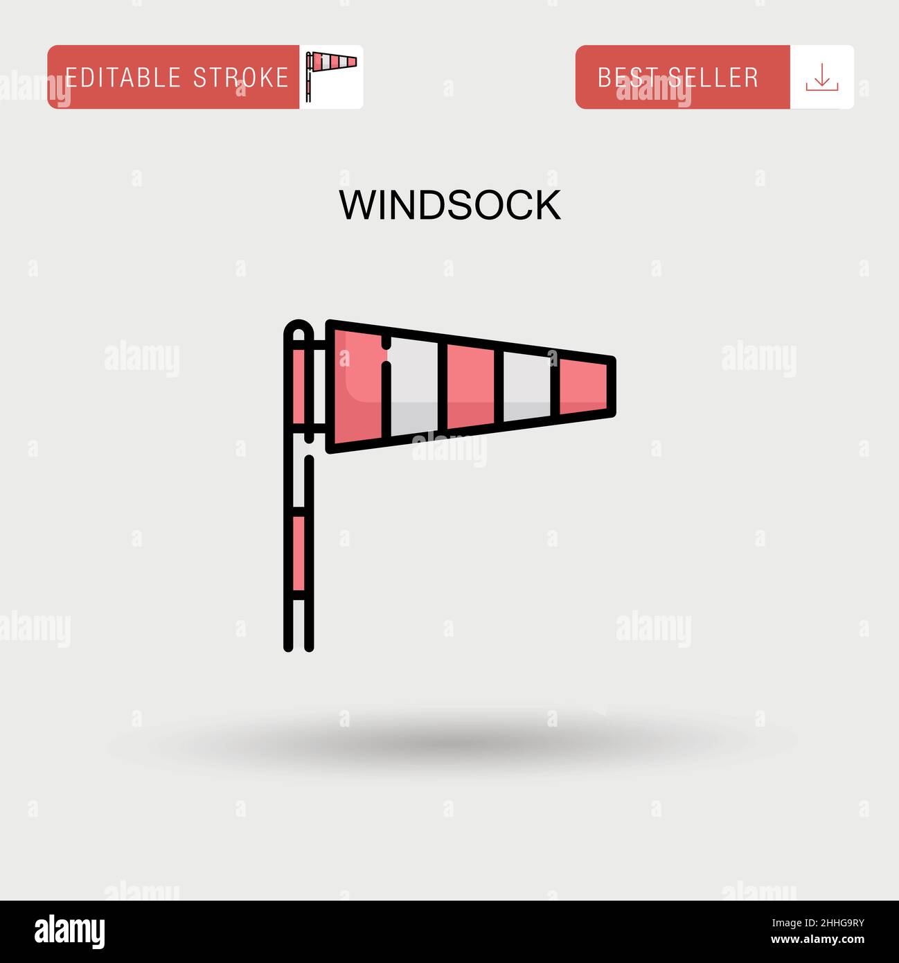 Icône de vecteur simple Winwindsock. Illustration de Vecteur