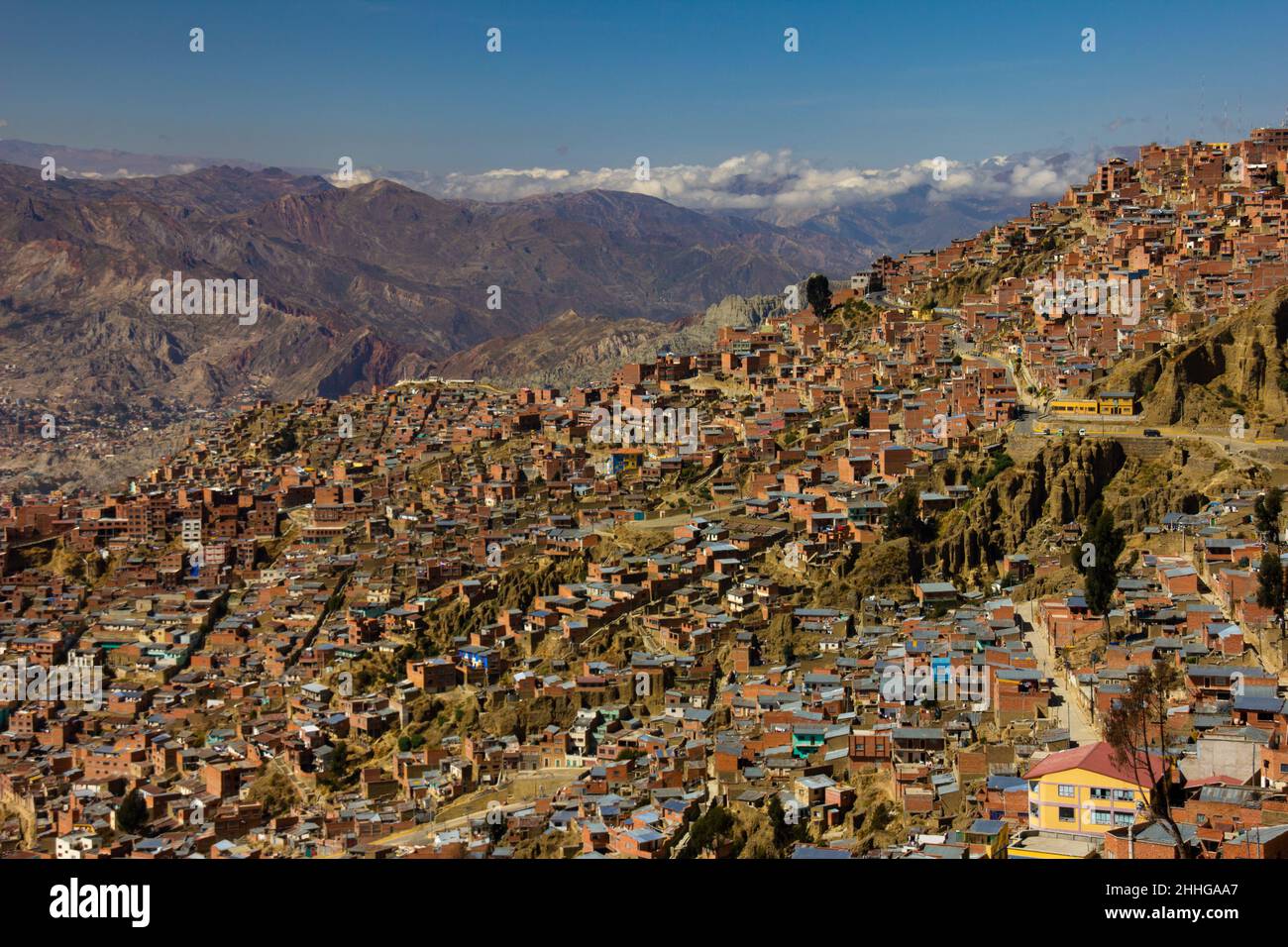 Vue panoramique de toute la Paz, Bolivie Banque D'Images