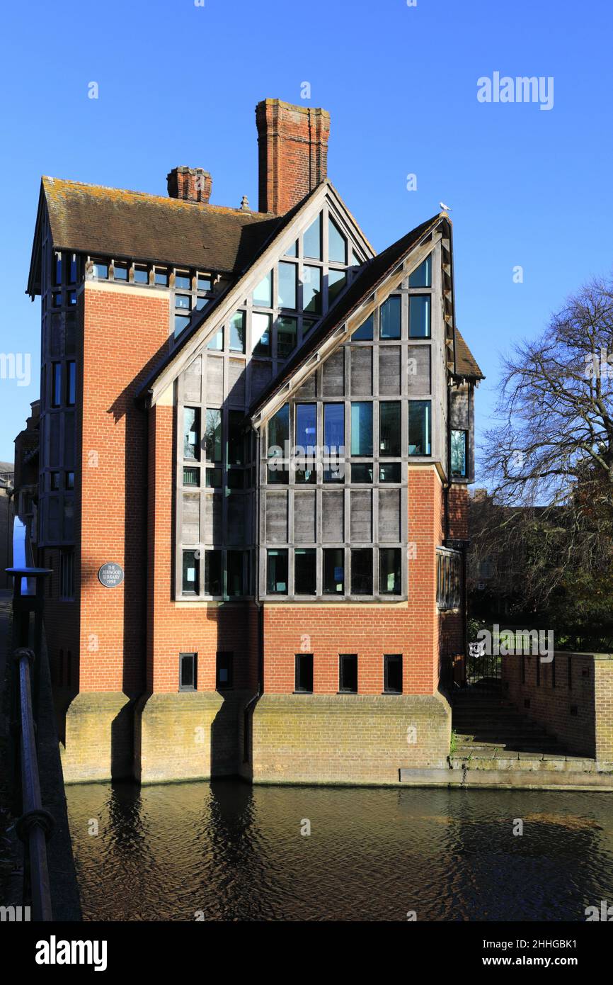 The Jerwood Library, River Cam, Clare College Cambridge City, Angleterre, Royaume-Uni Banque D'Images
