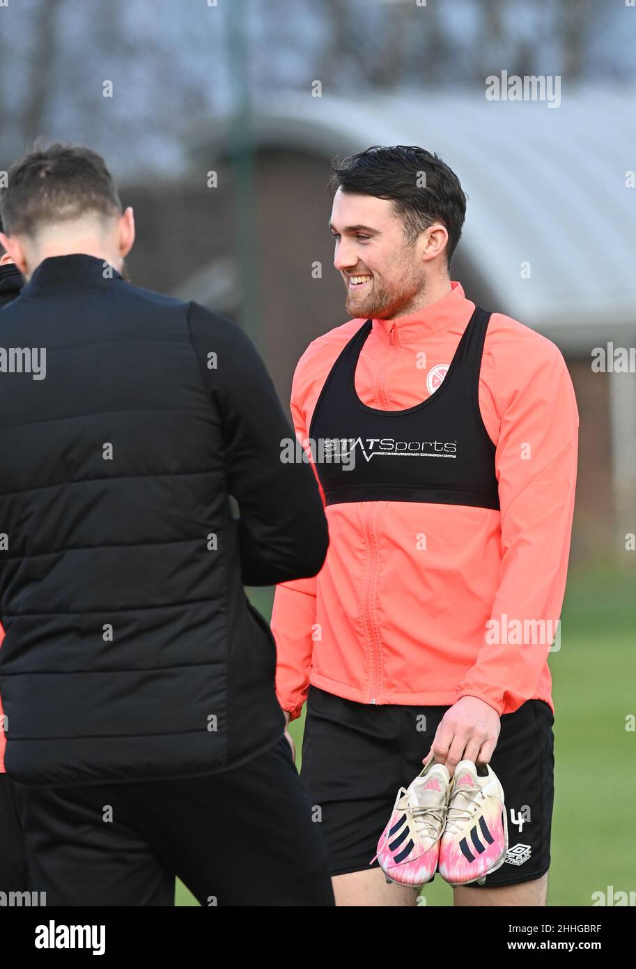 Oriam Sports Center Edinburgh.Scotland UK.24th.Jan 22 session d'entraînement Hearts John Souttar pour Cinch Premiership match vs Celtic.Crédit : eric mccowat/Alay Live News Banque D'Images