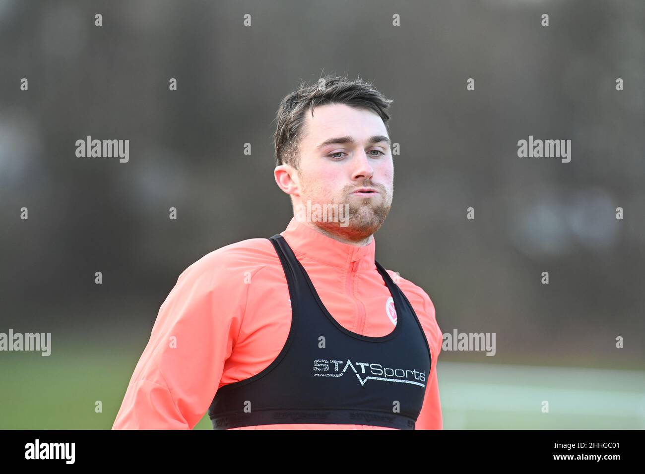 Oriam Sports Center Edinburgh.Scotland UK.24th.Jan 22 session d'entraînement Hearts John Souttar pour Cinch Premiership match vs Celtic.Crédit : eric mccowat/Alay Live News Banque D'Images