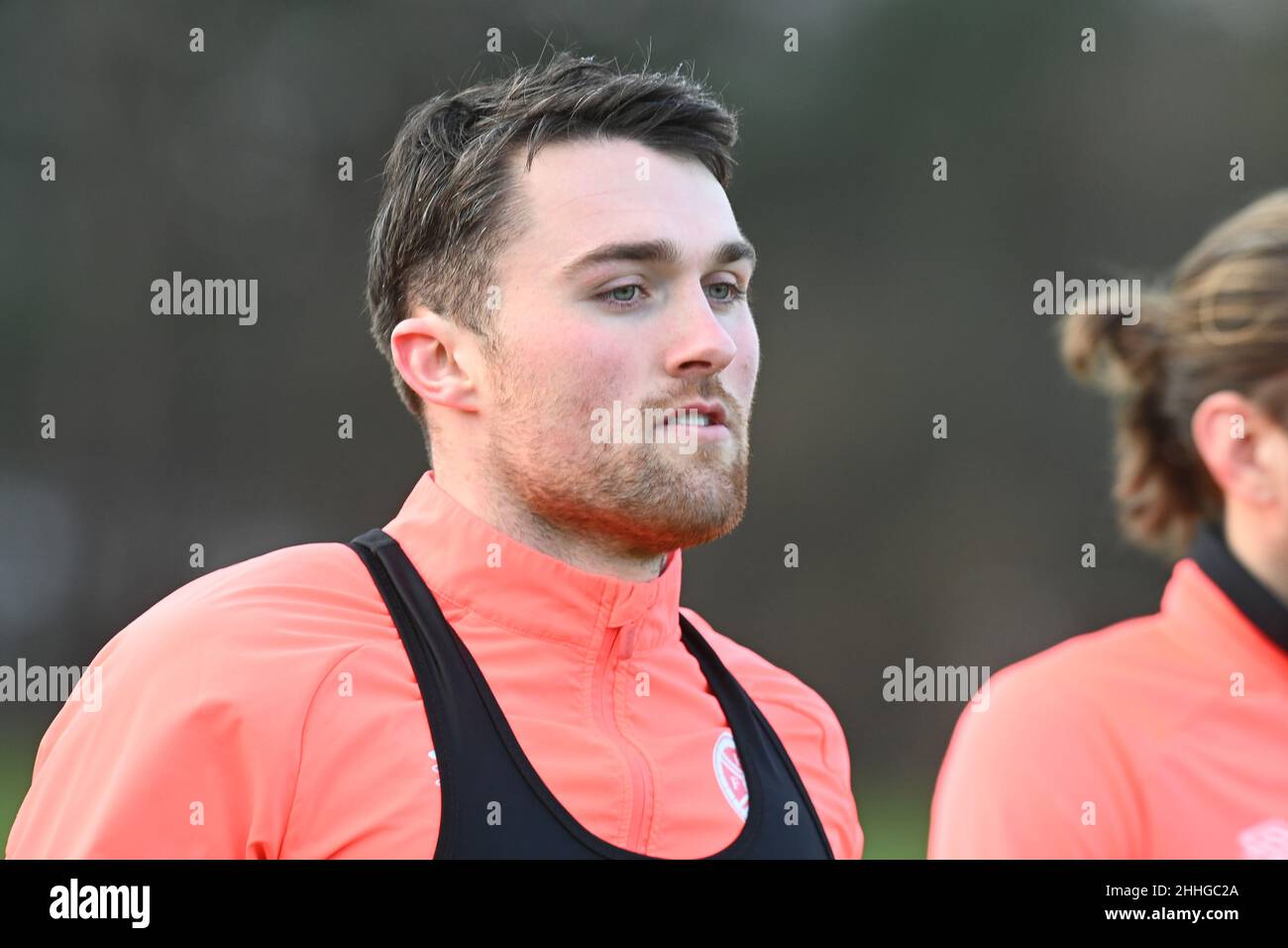 Oriam Sports Center Edinburgh.Scotland UK.24th.Jan 22 session d'entraînement Hearts John Souttar pour Cinch Premiership match vs Celtic.Crédit : eric mccowat/Alay Live News Banque D'Images