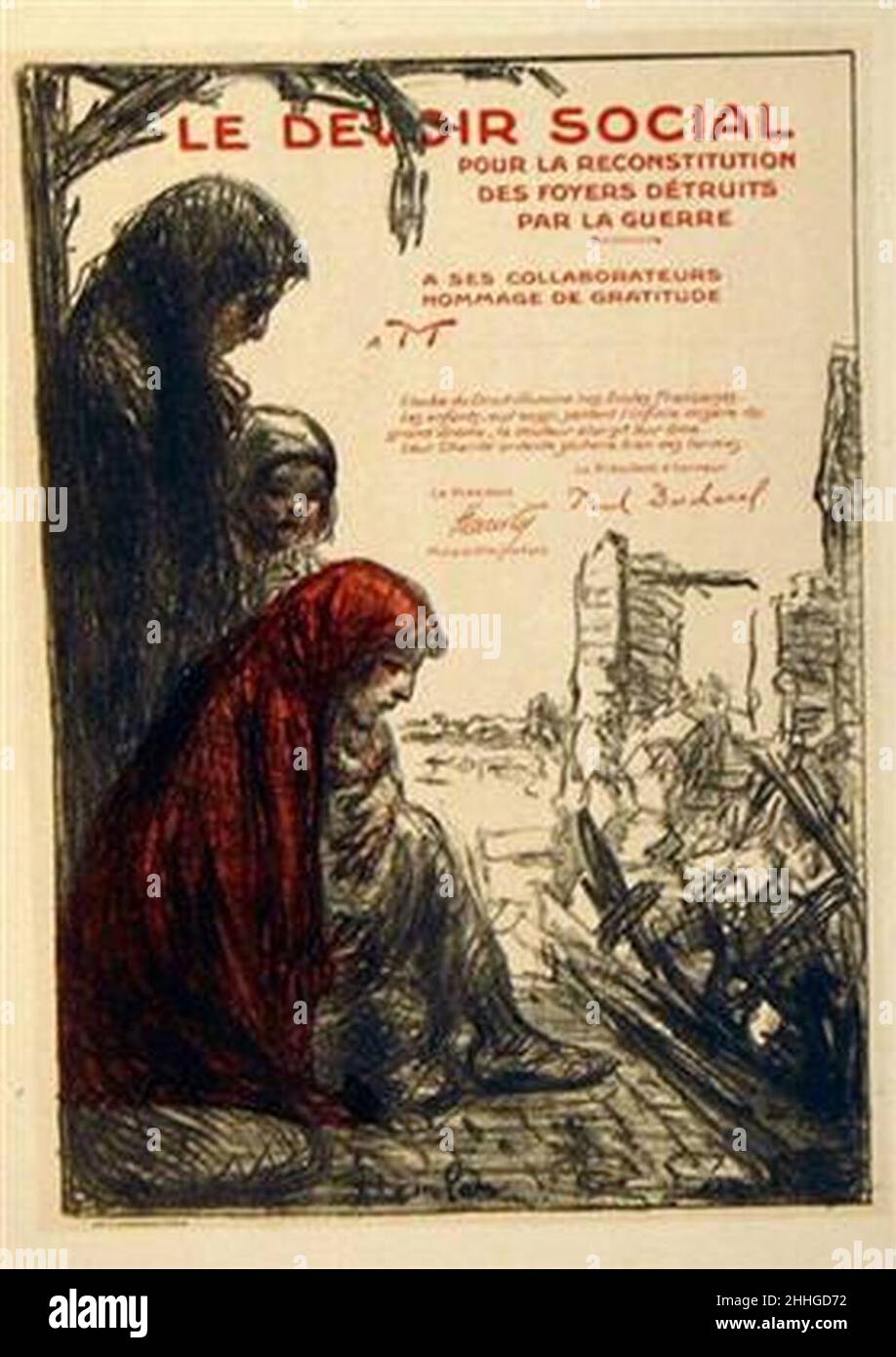 Steinlen - le devoir-social-1917. Banque D'Images