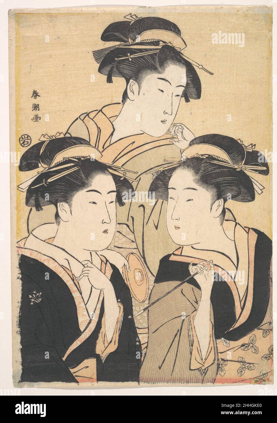 Trois beautés Katsukawa Shunchō Japonais.Trois beautés 56072 Banque D'Images