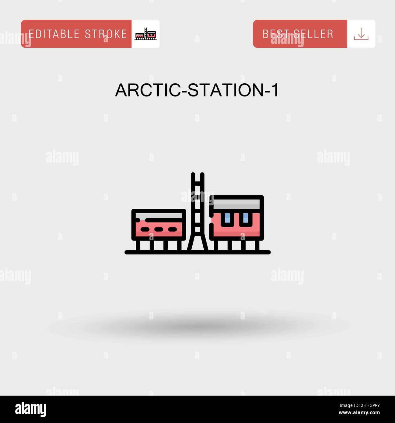 Icône de vecteur simple Arctic-station-1. Illustration de Vecteur