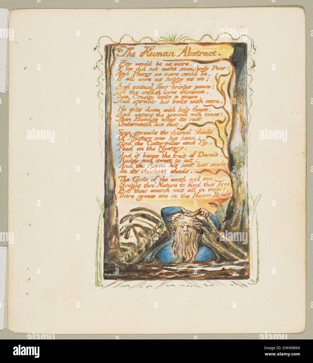 Chansons d'innocence et d'expérience : l'abstrait humain ca.1825 William Blake Britannique.Chants de l'innocence et de l'expérience : l'Abstract humain 348001 Banque D'Images