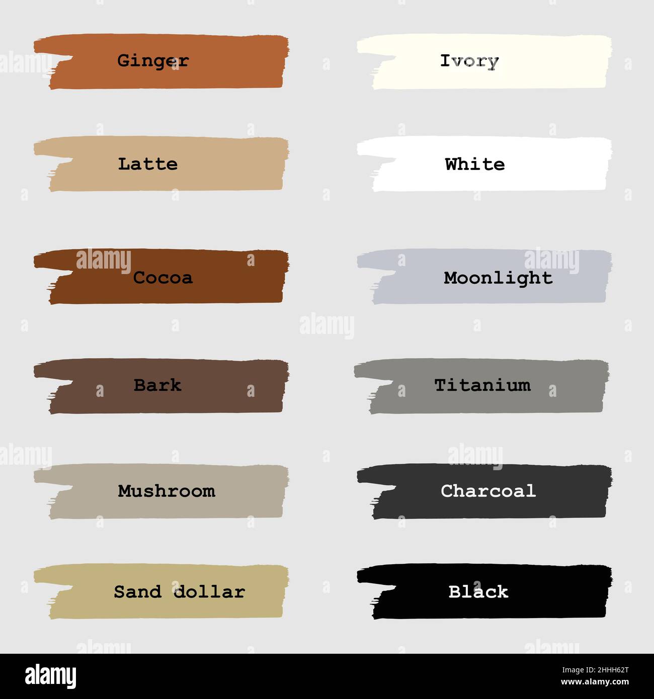 Nuances de marron et de gris avec des couleurs noir et blanc Illustration de Vecteur