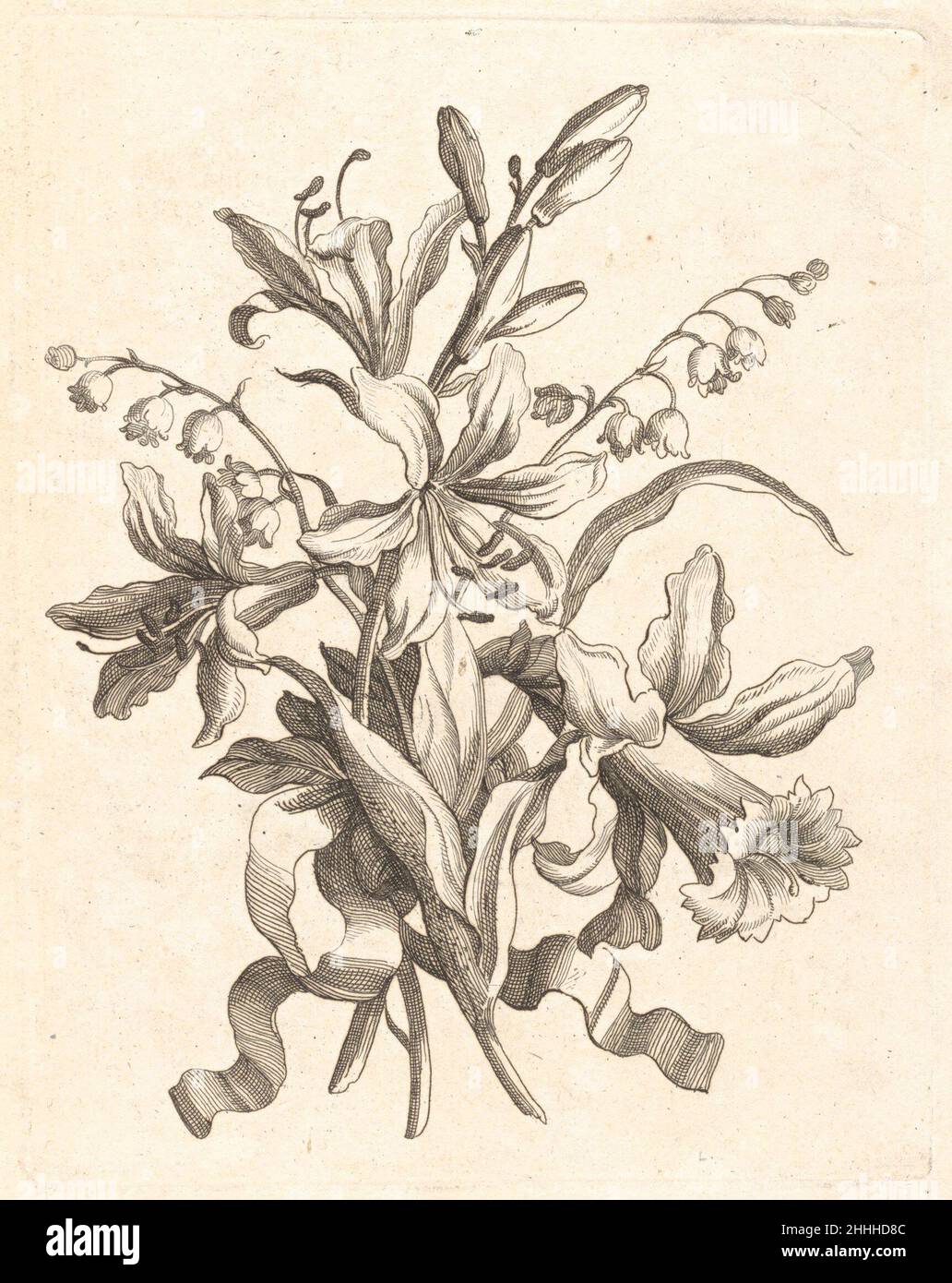 [Petits bouquets] 1659–99 Jean-Baptiste Monnoyer Français.[Petits bouquets].1659–99.Gravure.Publié par de Poilly , Paris.Livres Banque D'Images