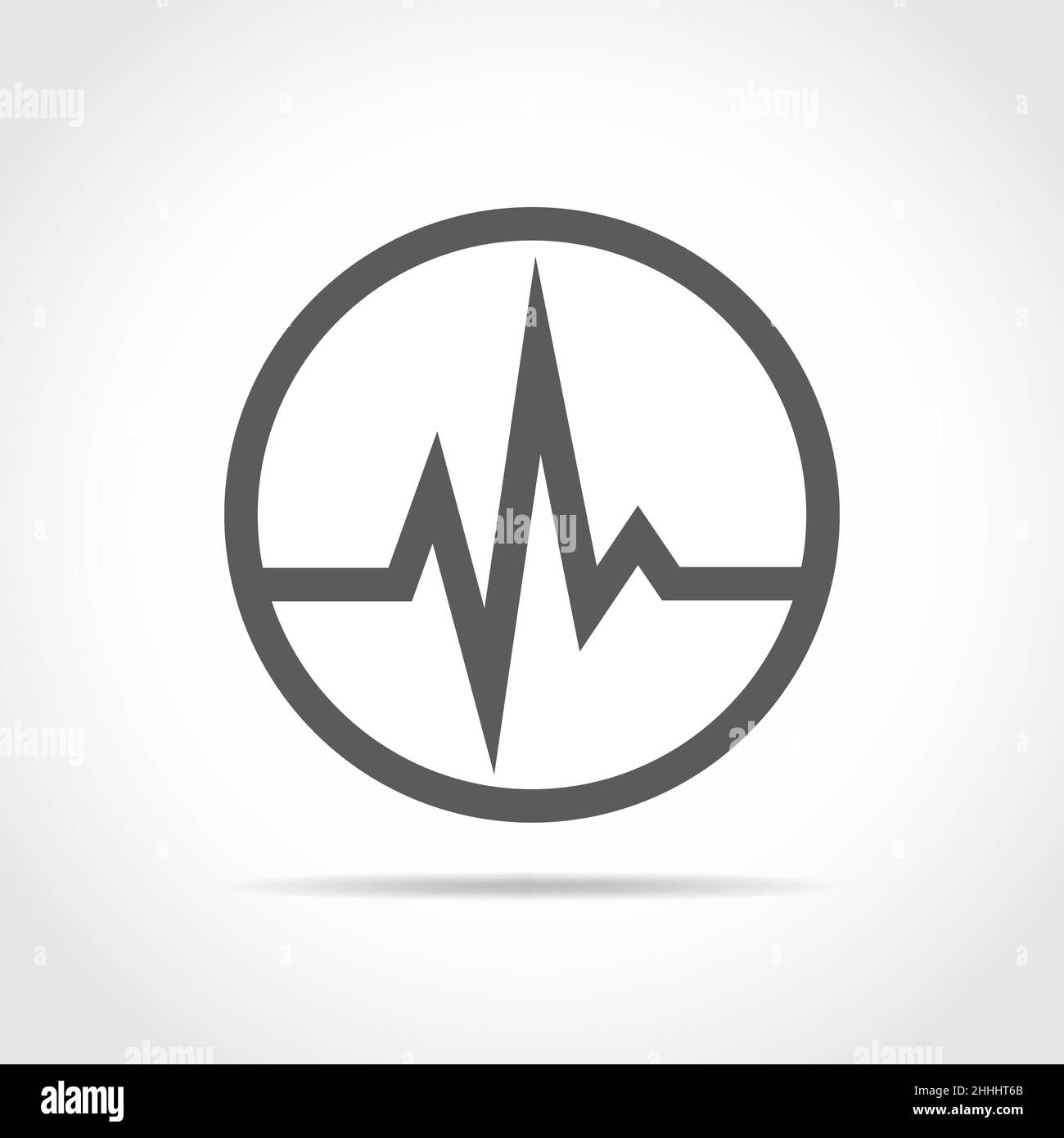 Signe de pulsation gris dans le cercle.Illustration vectorielle.Concept médical. Illustration de Vecteur