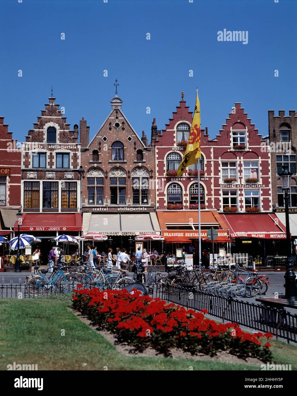 Belgique.Bruges.Place du marché. Banque D'Images