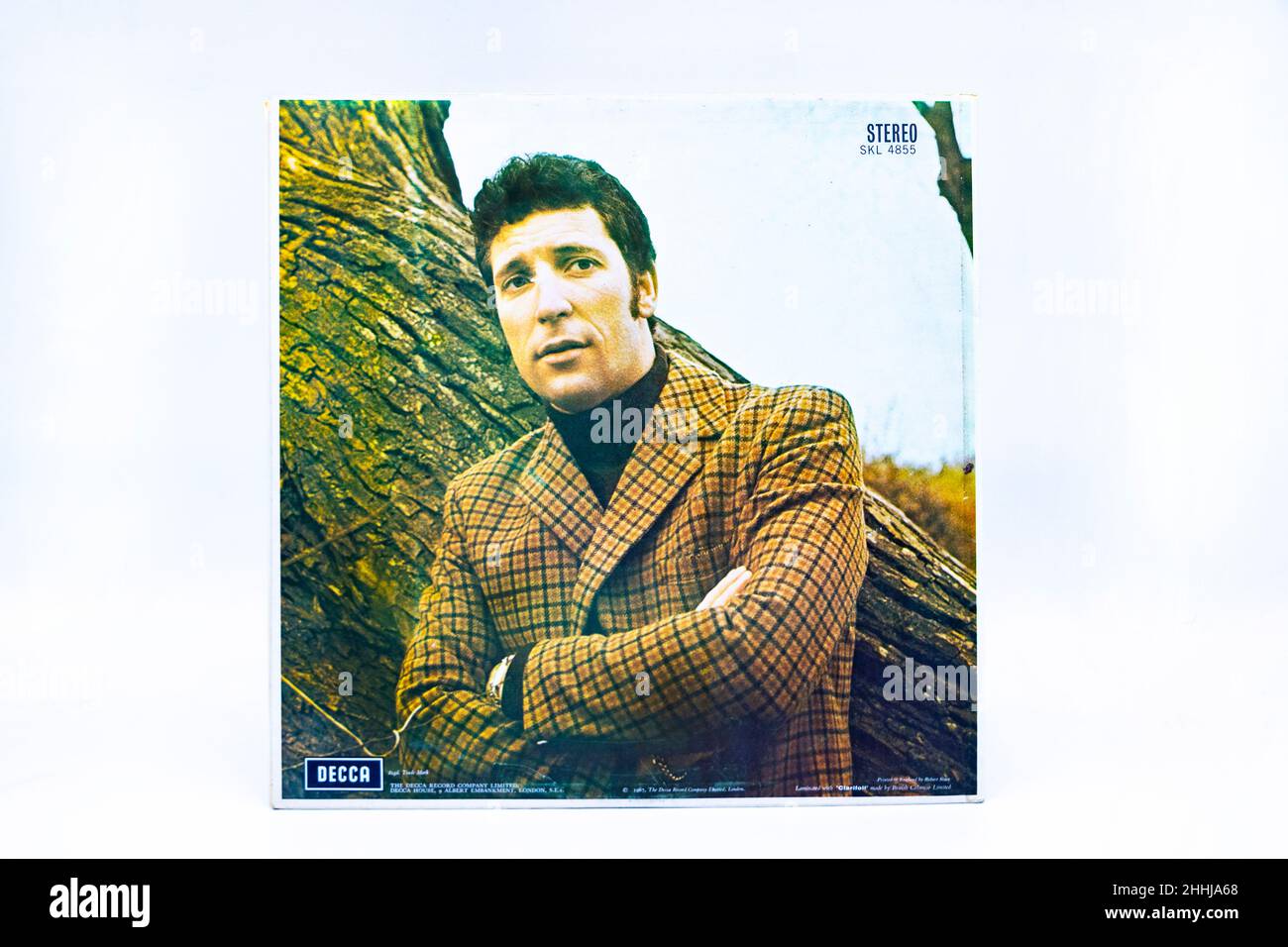 Pochette en vinyle de 1960s 12 pouces pour photo LP couverture arrière de Tom Jones Banque D'Images
