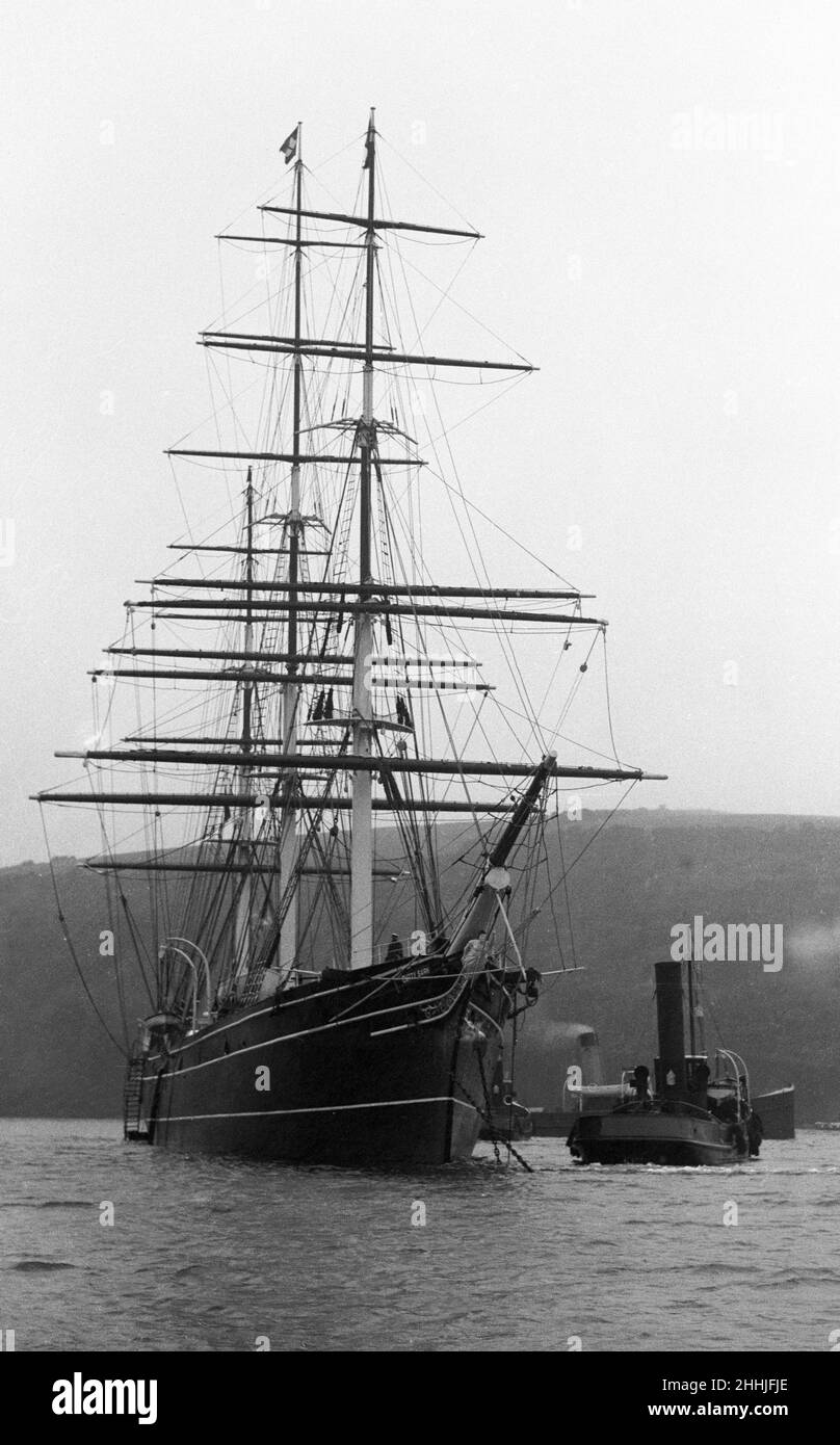 Le célèbre coupe-thé Cutty Sark, restauré dans le port de Falmouth, Circa 1925. Banque D'Images