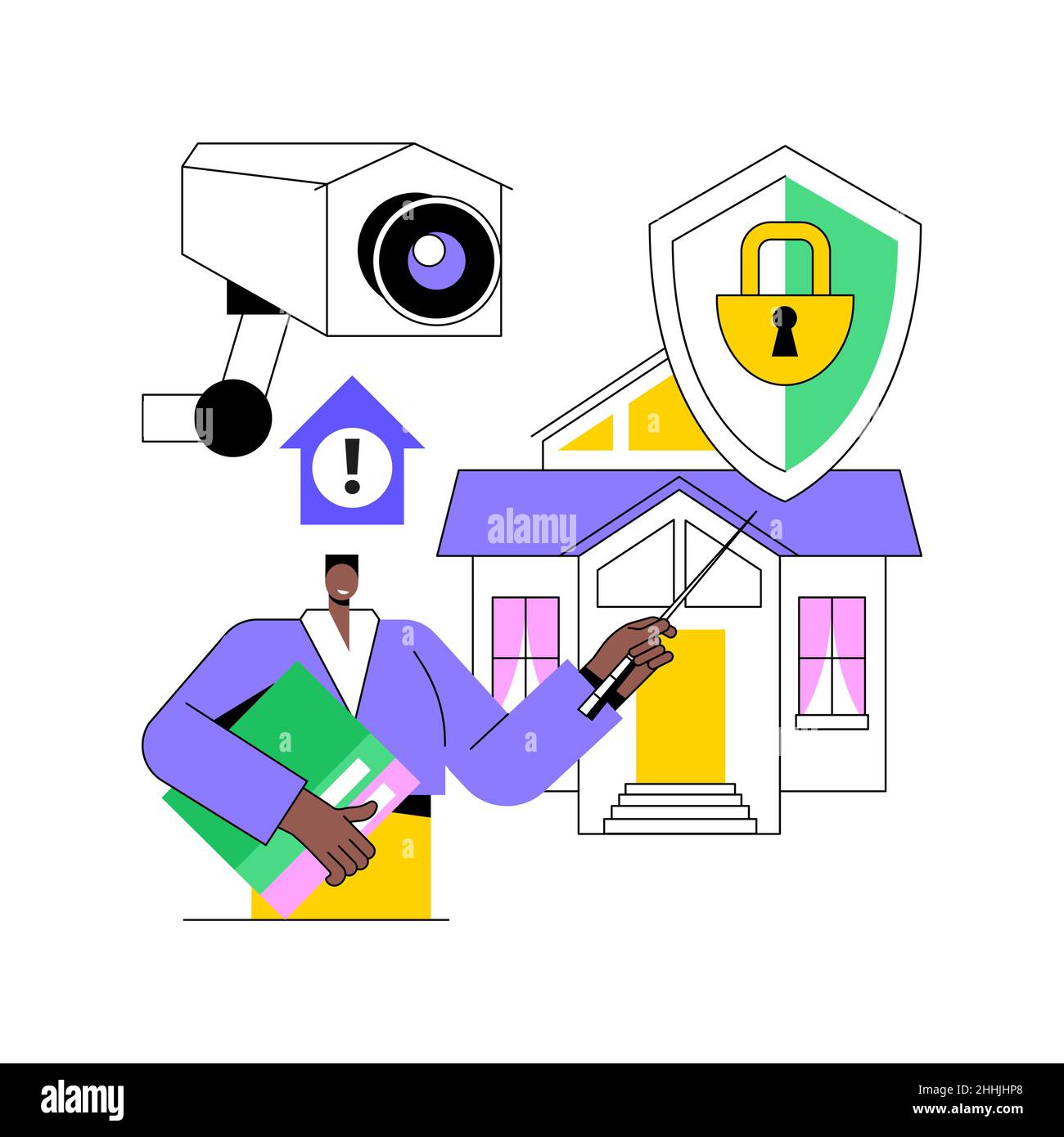 Illustration du vecteur de concept abstrait de conception des systèmes de sécurité. Illustration de Vecteur