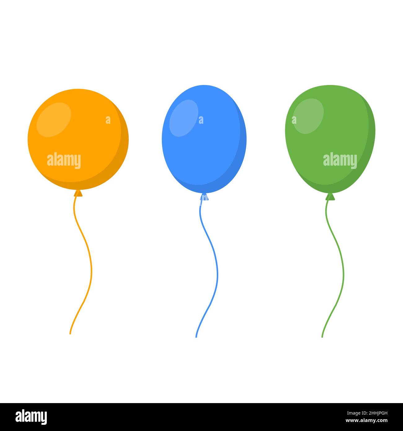 Ballons colorés dans télévision design. Vector illustration. Ballons de fête sur fond blanc. Illustration de Vecteur