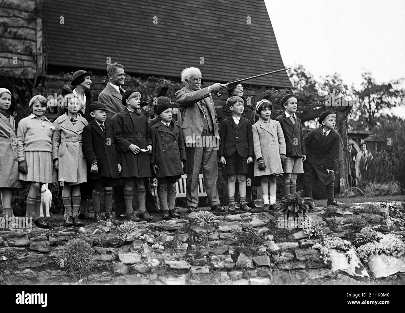 L'ancien premier ministre David Lloyd George, avec des enfants soviétiques.Vers 1930. Banque D'Images