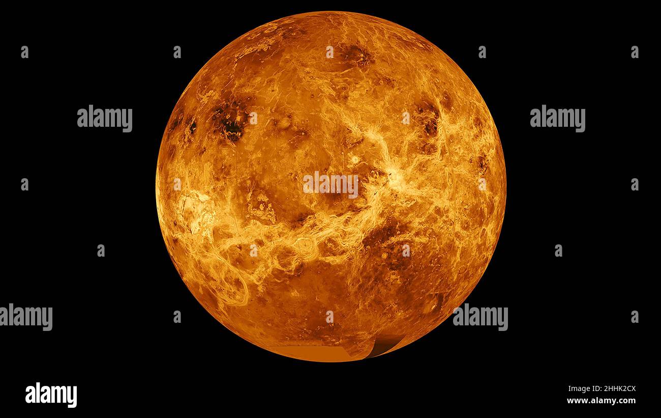 Vénus cache une richesse d'informations qui pourraient nous aider à mieux comprendre la Terre et les exoplanètes, ou les planètes en dehors de notre système solaire.Le Jet propulsion Laboratory de la NASA conçoit des concepts de mission pour survivre aux températures extrêmes et à la pression atmosphérique de la planète.Cette image est un composite de données provenant de l'engin spatial Magellan de la NASA et du Pioneer venus Orbiter.Vénus est Earthâs la planète la plus proche.Les deux nouvelles missions du Programme de découverte, qui étudient notre voisin, visent à comprendre comment Vénus est devenue un monde inferno-semblable lorsqu'elle a tant d'autres caractéristiques similaires à la nôtre â et mai Banque D'Images