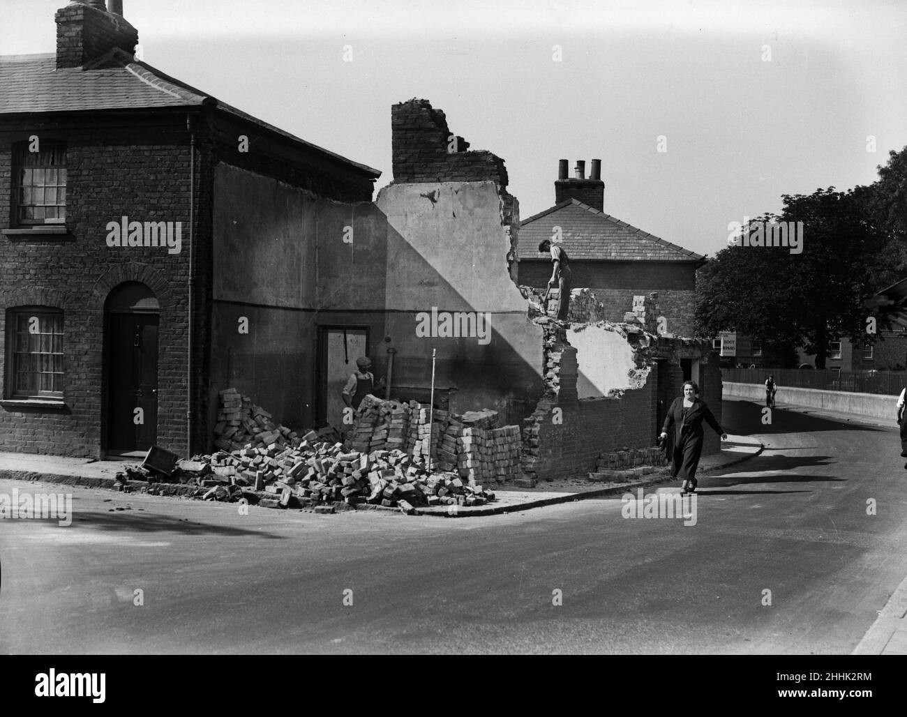 Vigne Street, maisons de démolition, Uxbridge 30th août 1935 Banque D'Images