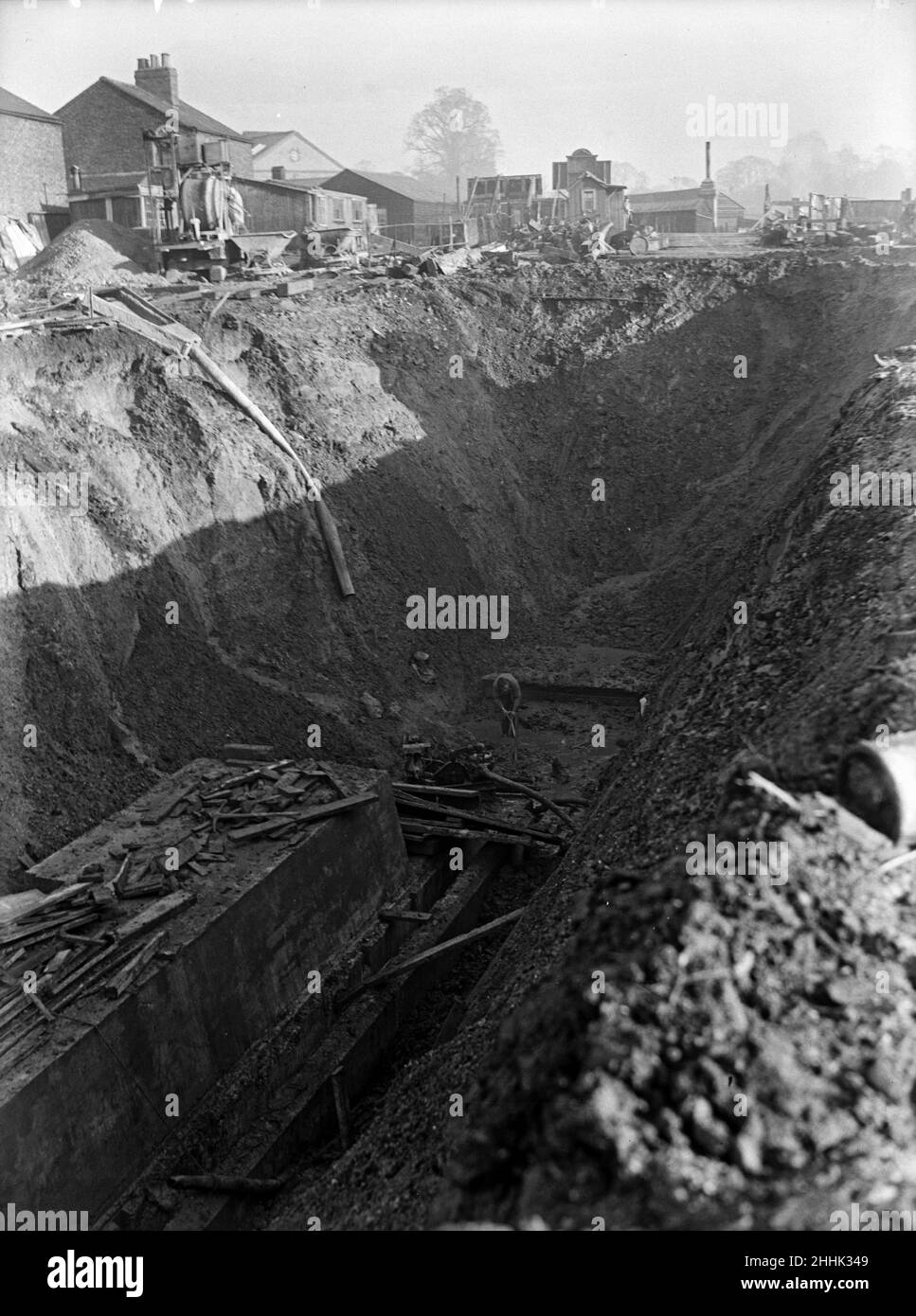 Fouilles de la nouvelle station de métro Uxbridge 1936 Banque D'Images