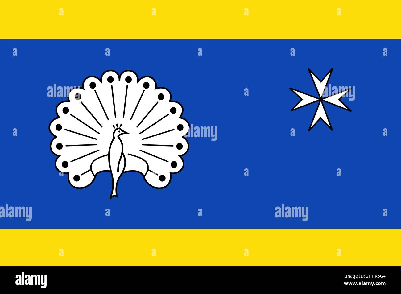 Vue de dessus du drapeau Ermelo, pays-Bas.Patriote néerlandais et concept de voyage. Pas de mât.Conception de plan, présentation.Arrière-plan drapeau Banque D'Images