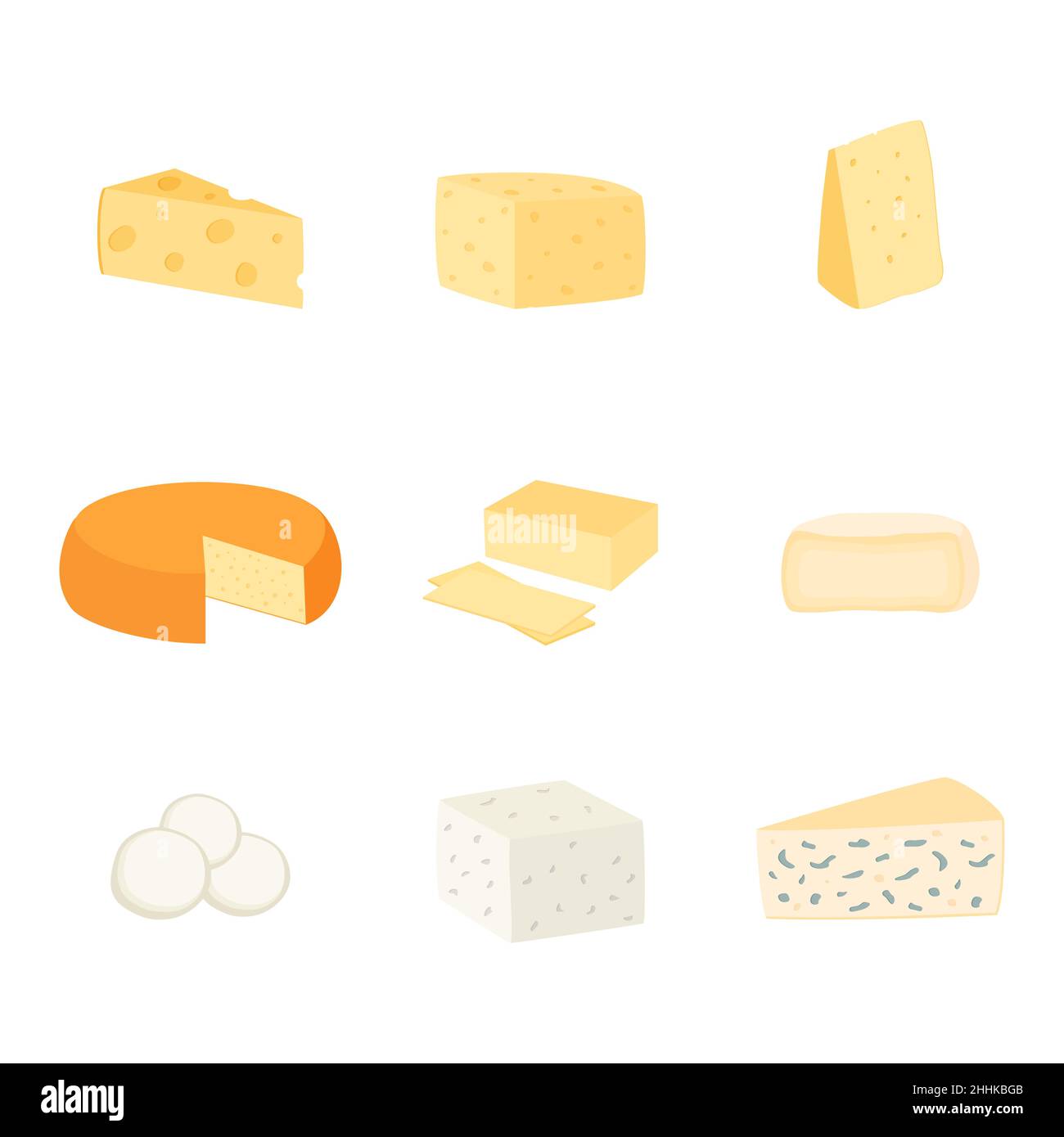 Jeu de différents types de fromage, illustration vectorielle Illustration de Vecteur