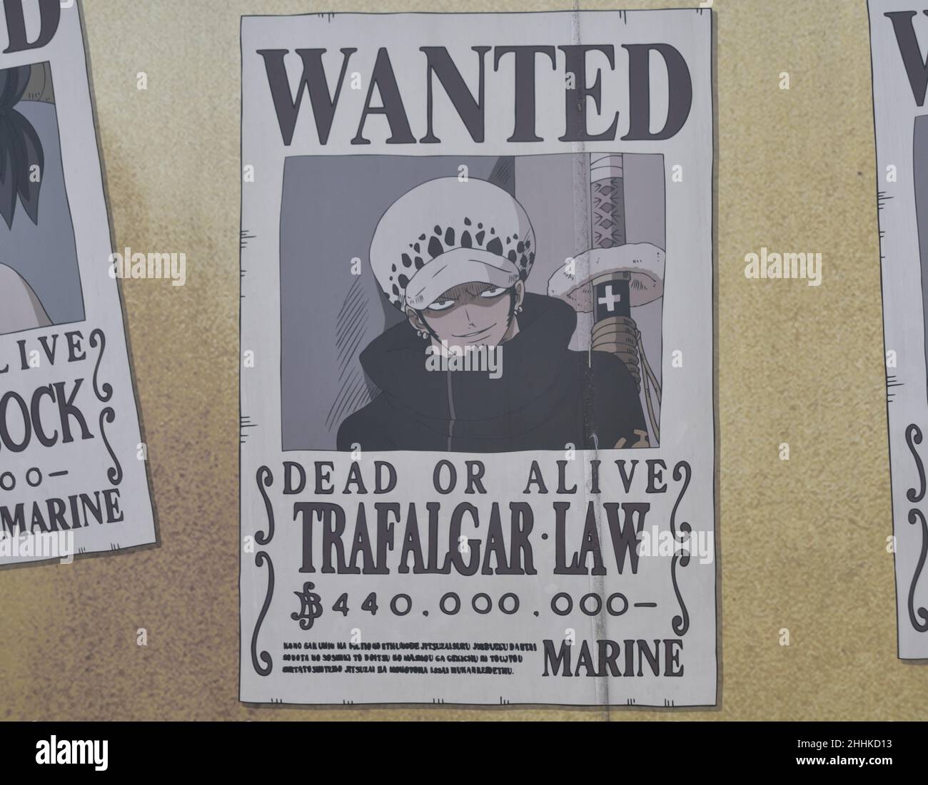 Affiche pour le personnage Trafalgar Law of Japanese manga One Piece Banque D'Images