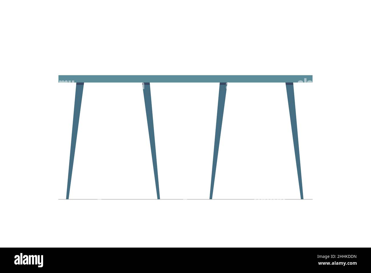 Table pour un bureau moderne, une cuisine ou un restaurant.Icône Bureau sur fond blanc.Symbole mobilier intérieur étudiant isolé.Illustration du vecteur eps Illustration de Vecteur