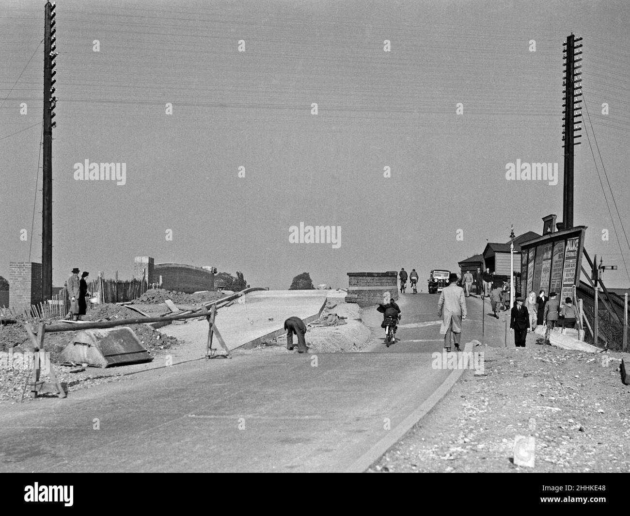 Travaux d'amélioration et de construction de ponts à proximité de la station Hillingdon 1936 Banque D'Images